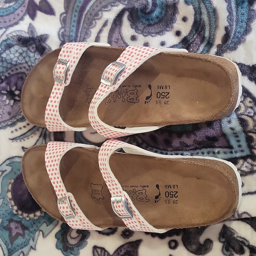 Birkenstock Berki's Pink and White Sandals Size 8 (39 euro)